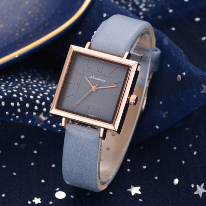 Women's Square Bracelet Quartz Watch | Crystal Leather Strap Dress Watch in 7 Colours
