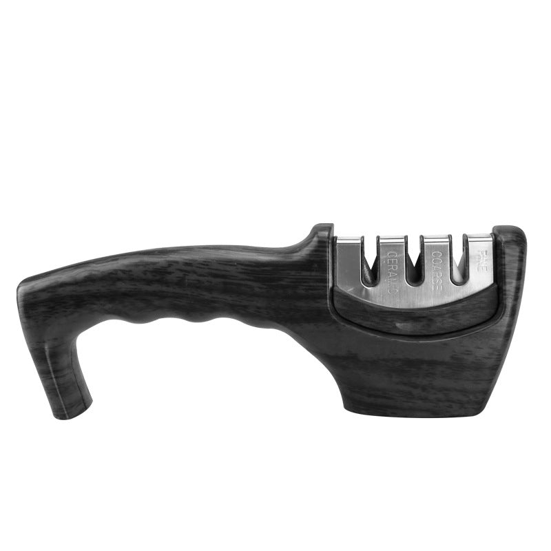 Knife Sharpener — Pull-Through Whetstone Sharpener with Tungsten Steel & Diamond Rods