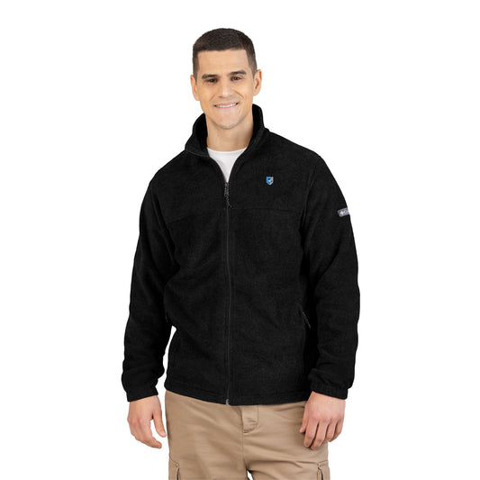 Columbia Embroidered Fleece Zip-Up Jacket | Charcoal Athletic Fit