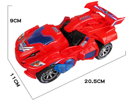Electric Deformation Dinosaur Toy Car - Light Music Motion Control Blue Red Green