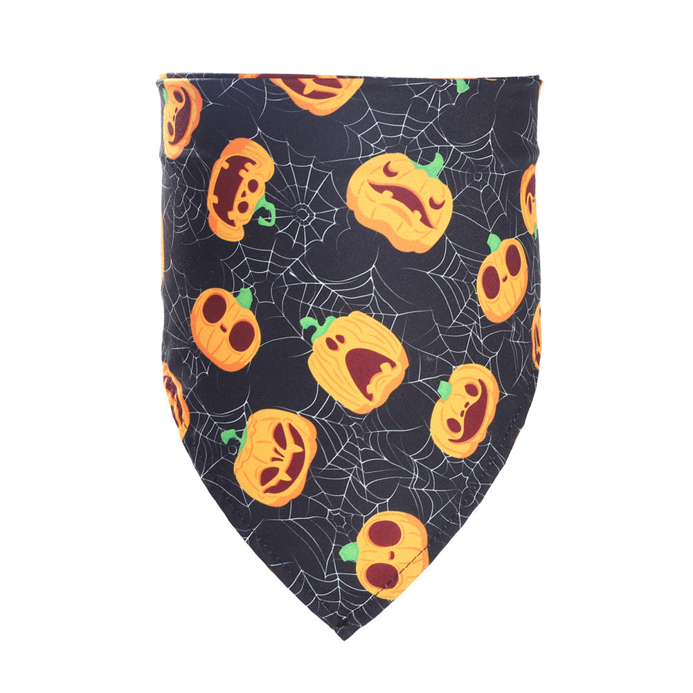 Halloween Pet Bandana – Spooky Dog & Cat Triangular Scarf | 7 Designs