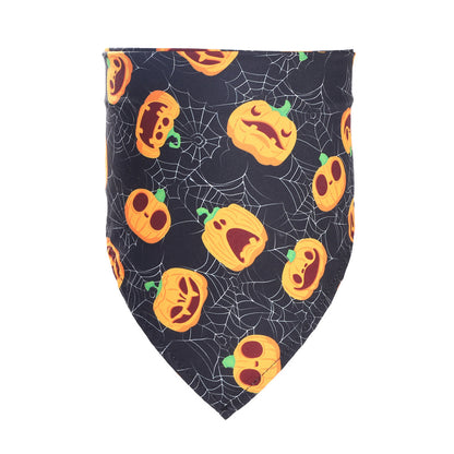 Halloween Pet Bandana – Spooky Dog & Cat Triangular Scarf | 7 Designs