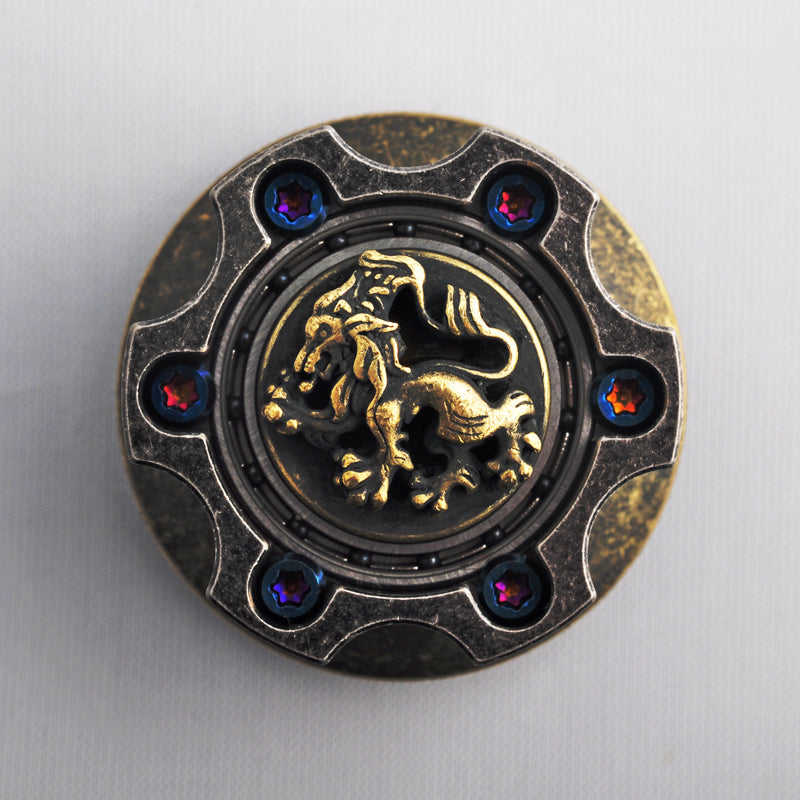 Brass Gear Base Thumb Gyro Fidget Toy | Premium EDC Spinning Top