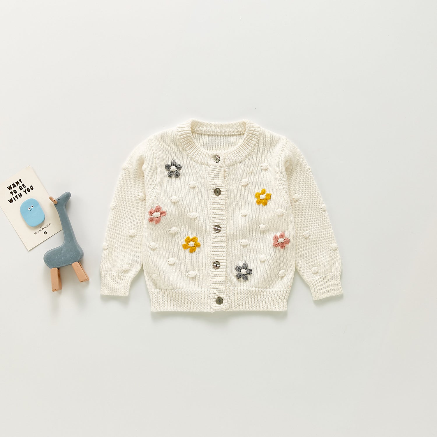 Baby Girls Knitted Cotton Cardigan – Infant & Toddler Jacket