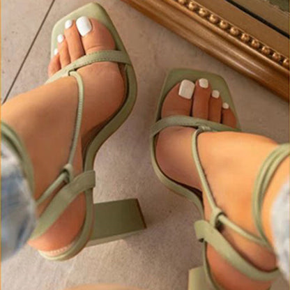 Women's Peep Toe Buckle Strap Heeled Sandals | 4 Colours | EU 36–43