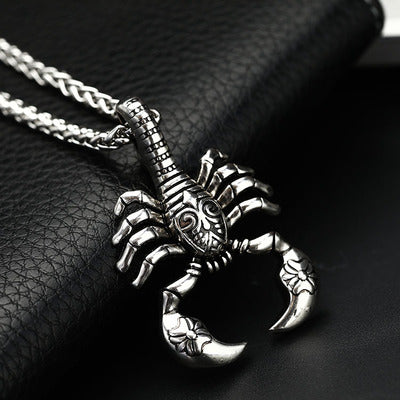 Men's Titanium Steel Chain Necklace with Alloy Pendant | Antique Silver