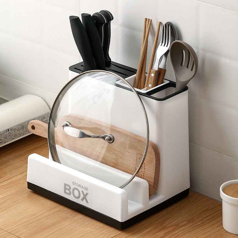 Kitchen Knife & Tableware Storage Rack – Desktop Plastic Organiser for Cutlery & Gadgets