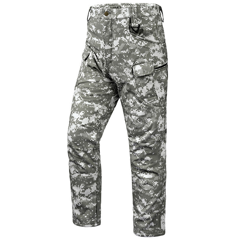 Men's Soft Shell Tactical Trousers | Fleece-Lined Waterproof Outdoor Pants