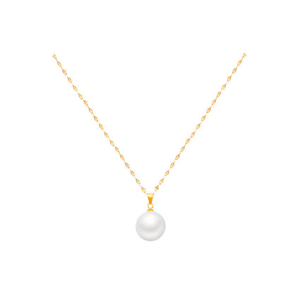 Pearl Clavicle Chain Necklace | Real Gold Plated Minimalist Pearl Necklace for Women