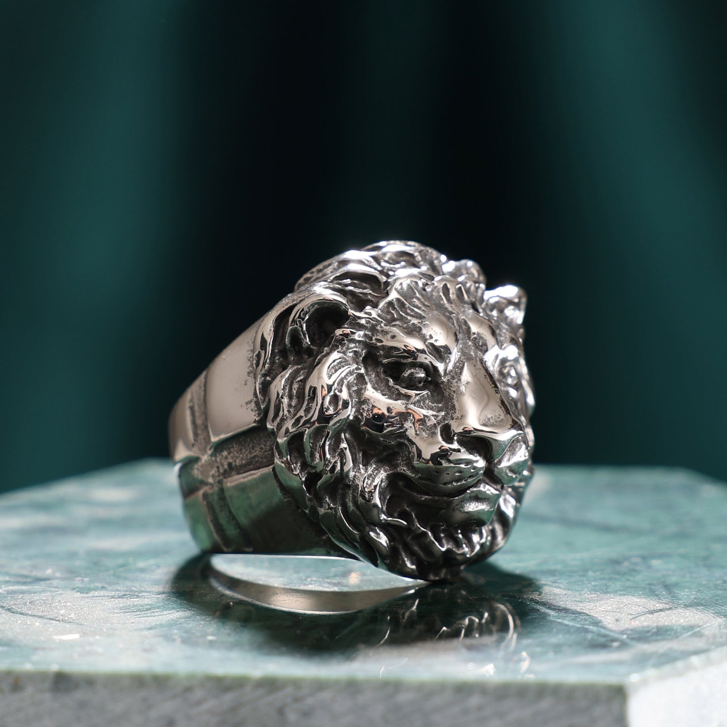 Men's Stainless Steel Tiger Head & Snake Ring – Bold Animal Totem Band