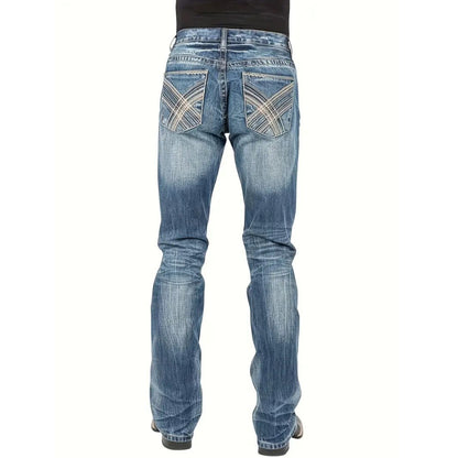 Men's Street-Style Straight-Leg Denim Jeans – Classic Blue, S–2XL
