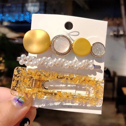 Geometric Resin Hair Clip – Polished Barrette | 15 Styles