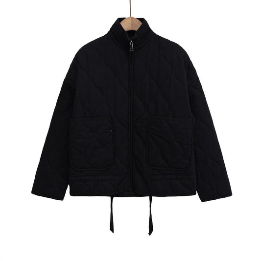 Women's Lace-Up Padded Coat with Pockets - 5 Colours