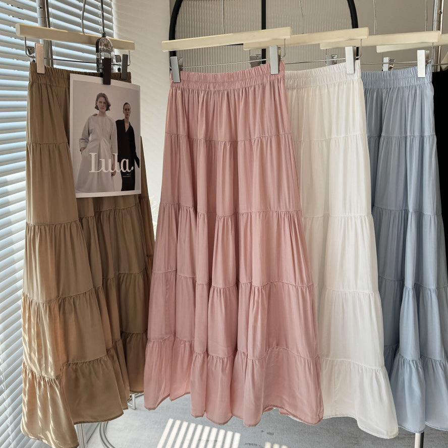 Women's High Waist A-Line Midi Skirt