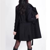Women's Double-Breasted Wool Blend Coat – Mid-Length Fitted | XS–3XL