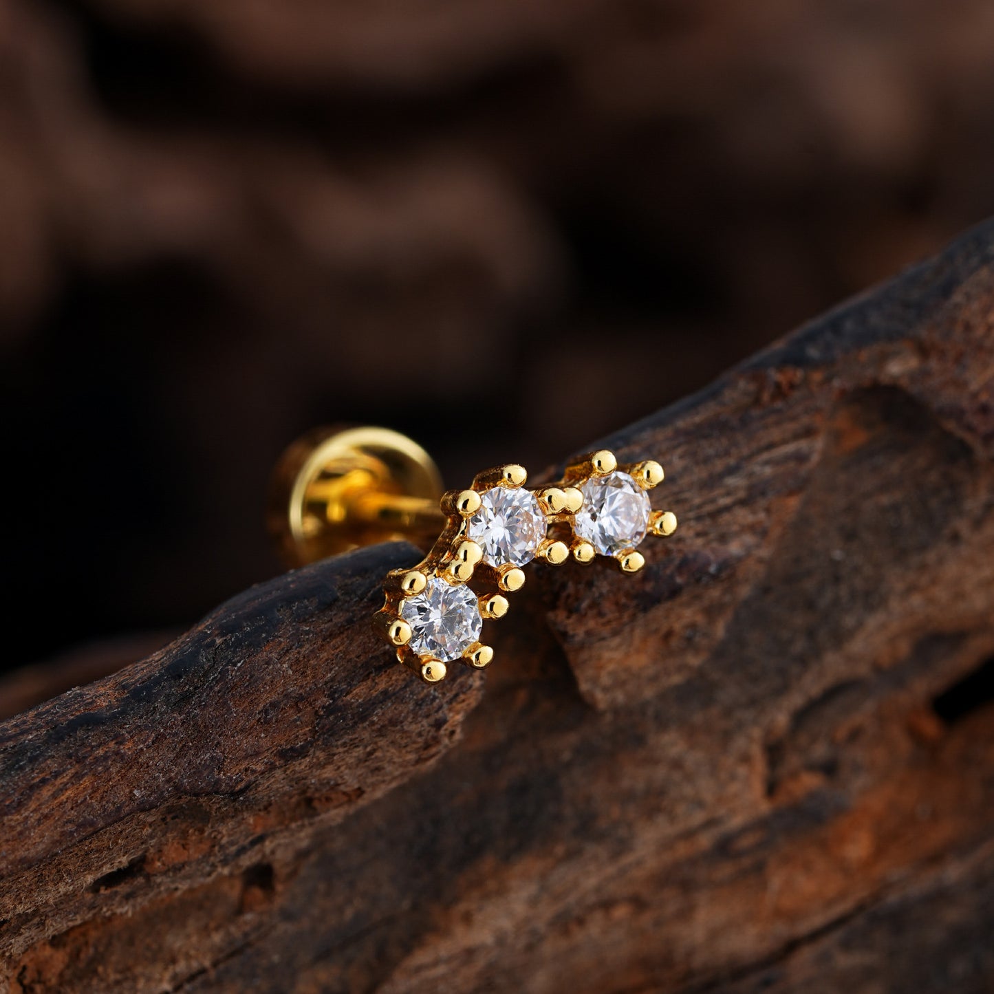 Micro-Set Zircon Ear Cuff | Minimalist Stainless Steel Single Ear Stud