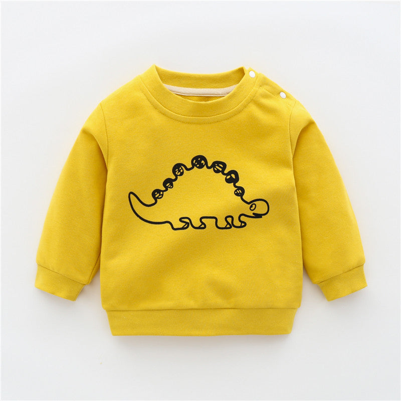 Children's Yellow Dinosaur Cartoon Sweatshirt | Baby & Toddler Top