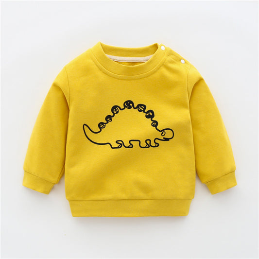 Children's Yellow Dinosaur Cartoon Sweatshirt | Baby & Toddler Top