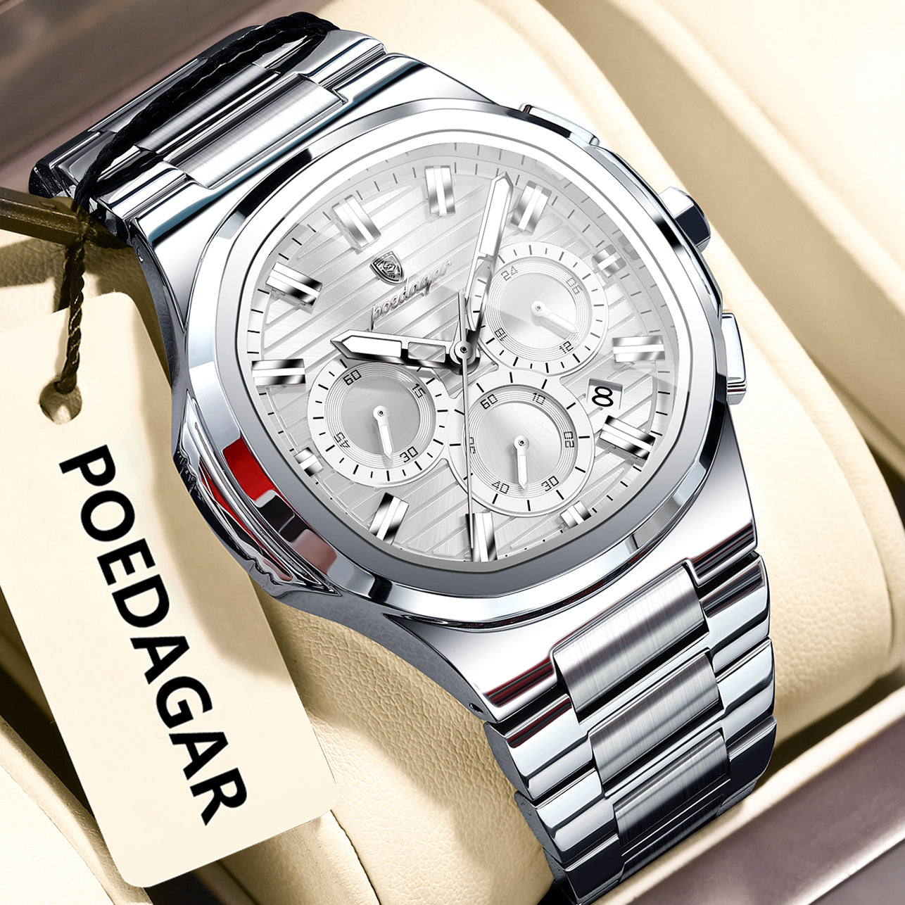Men's Waterproof Luminous Quartz Watch – 45mm | 11 Colours