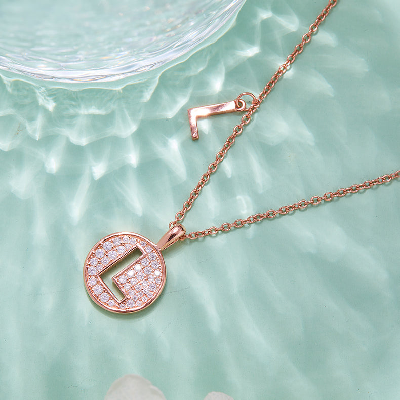 S925 Silver Moissanite Initial L Pendant Necklace