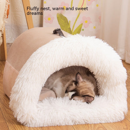 Portable Plush Pet Bed – Warm Nest for Dogs & Cats | 6 Colours | Sizes M & L