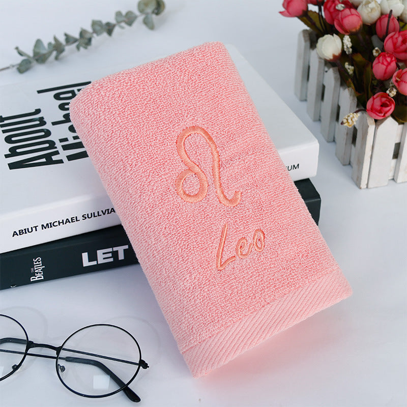 Zodiac Constellation Embroidered Cotton Towel | All 12 Star Signs | 2 Sizes
