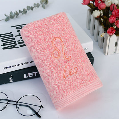 Zodiac Constellation Embroidered Cotton Towel | All 12 Star Signs | 2 Sizes