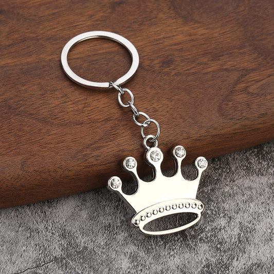Diamond Crown Keychain | King & Queen Zinc Alloy Charm | Couples Gift
