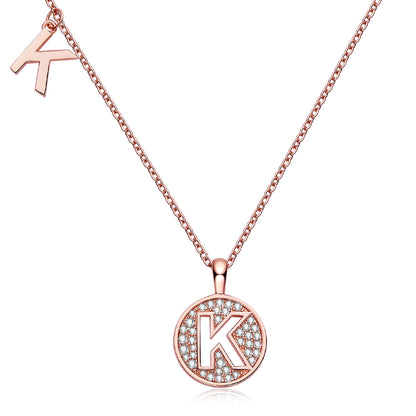 S925 Silver Moissanite Initial K Pendant Necklace