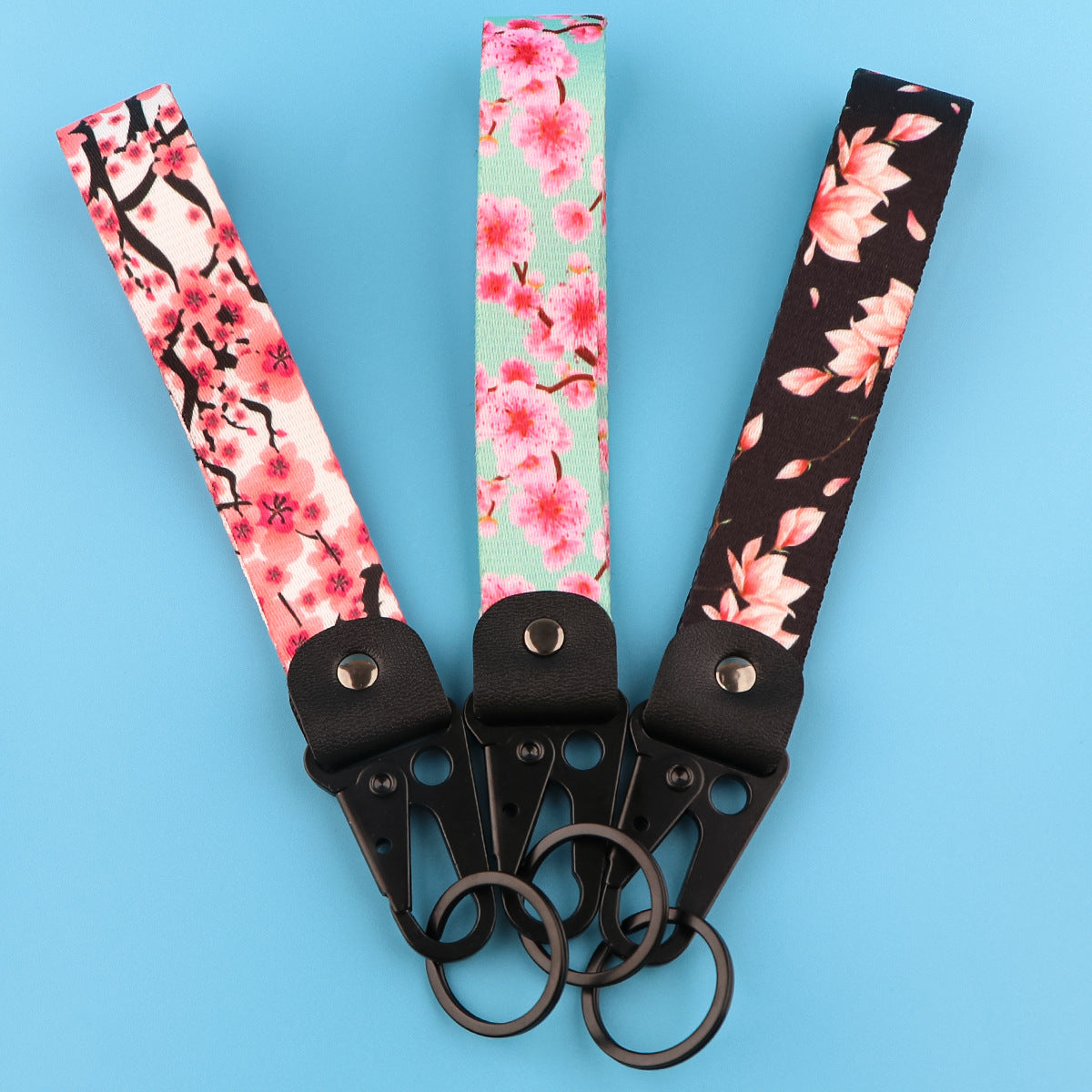 Cherry Blossom Leather & Metal Keychain | 15 Designs | JP Collections