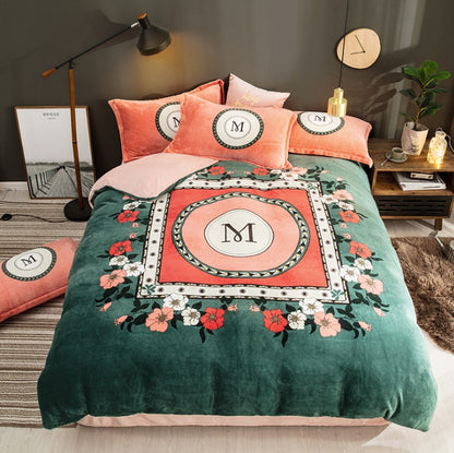 French Velvet Flannel Bedding Set | 4 Piece | 19 Prints
