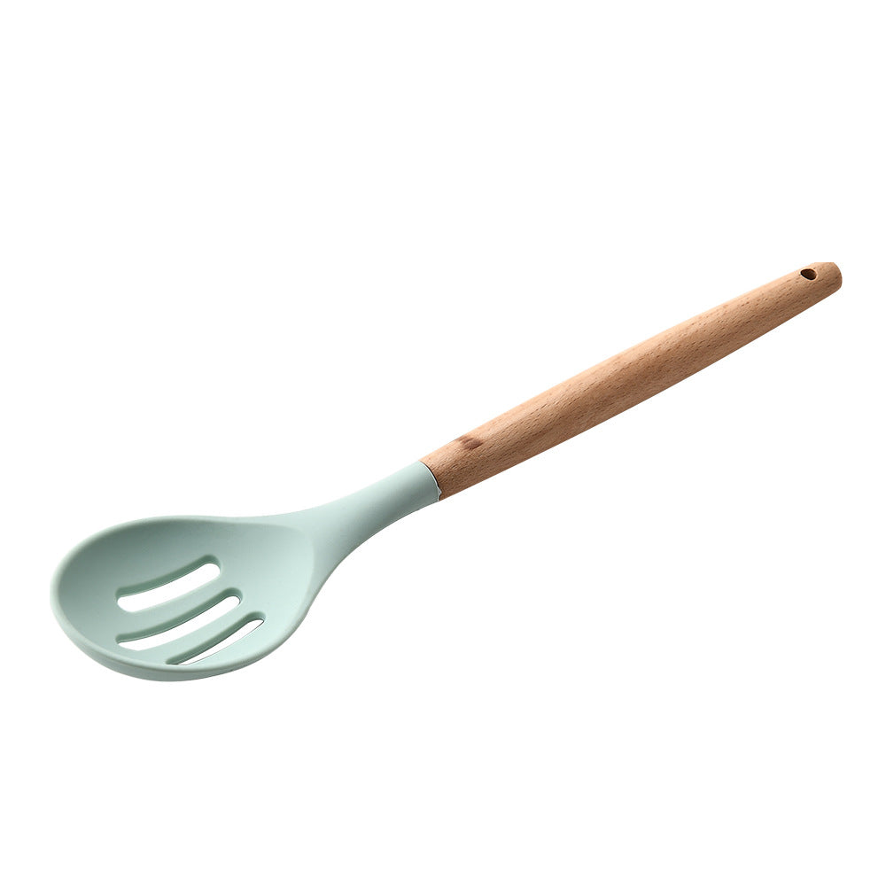 Silicone Kitchen Utensils with Wooden Handle