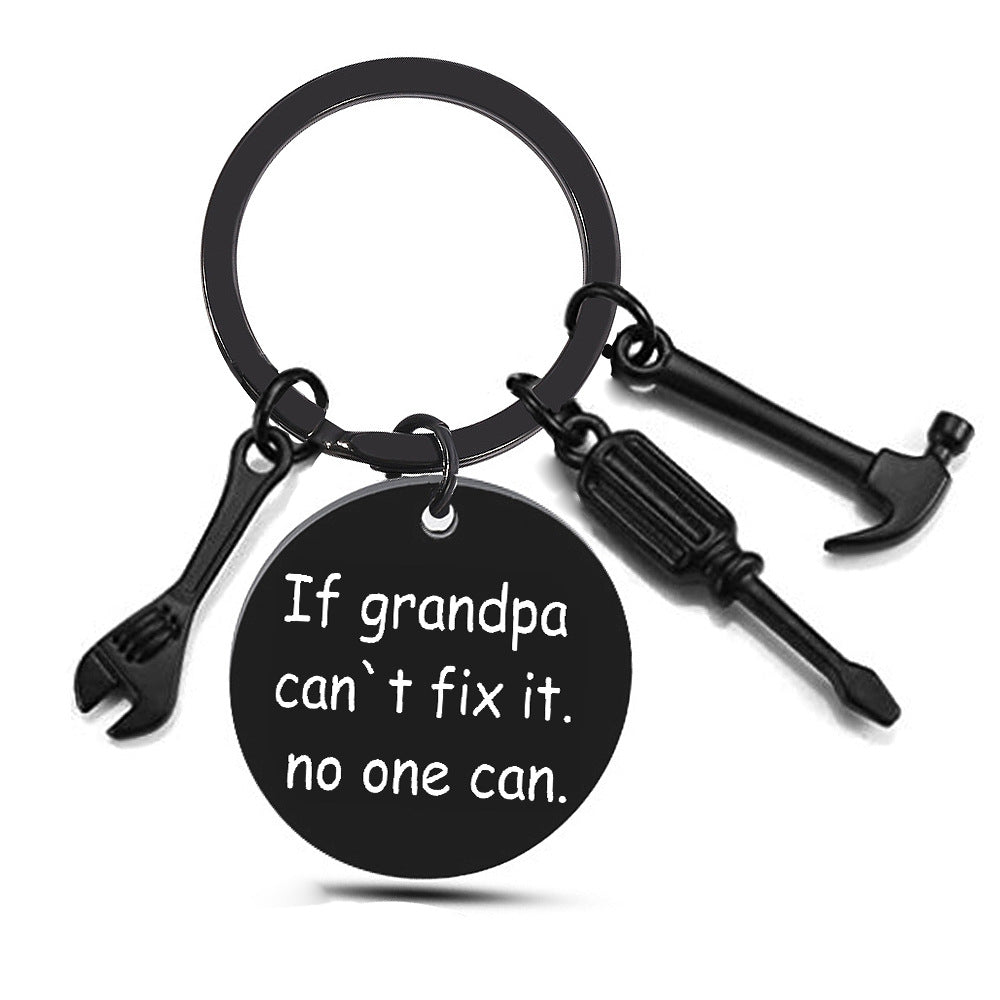 Personalised Message Metal Keyring | Dad, Papa, Grandpa