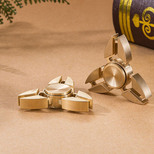 Triangular Brass Fingertip Spinning Top Decompression Toy