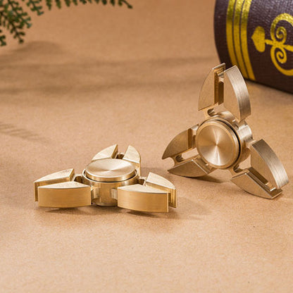 Triangular Brass Fingertip Spinning Top Decompression Toy
