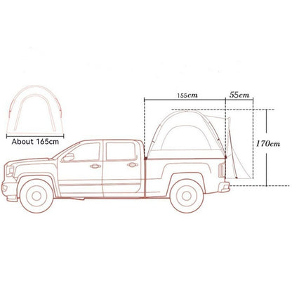 Car Boot Tailgate Shelter Tent – 4-Season 2 or 3 Person Outdoor Camping Tent Grey