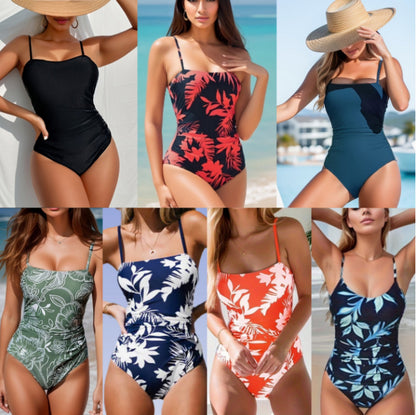 Women's Printed One-Piece Swimsuit | Floral Nylon Swimwear