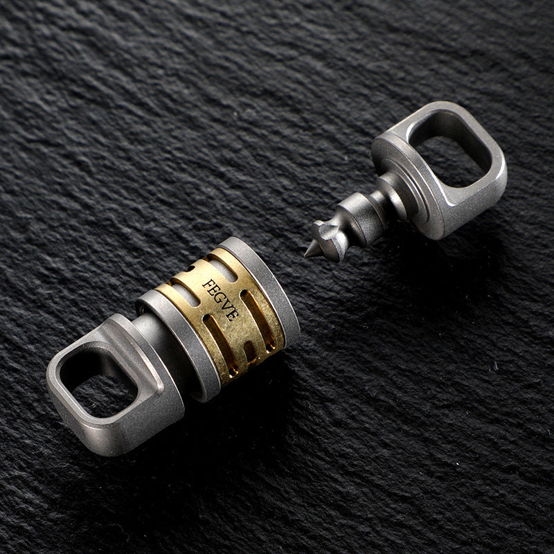 Titanium & Copper Quick-Release Swivel Keychain