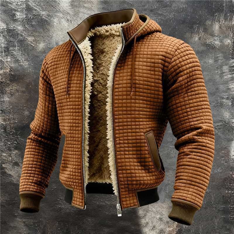 Men's Extra-Thick Plaid Hooded Jacket | Fleece-Lined Winter Coat S–4XL