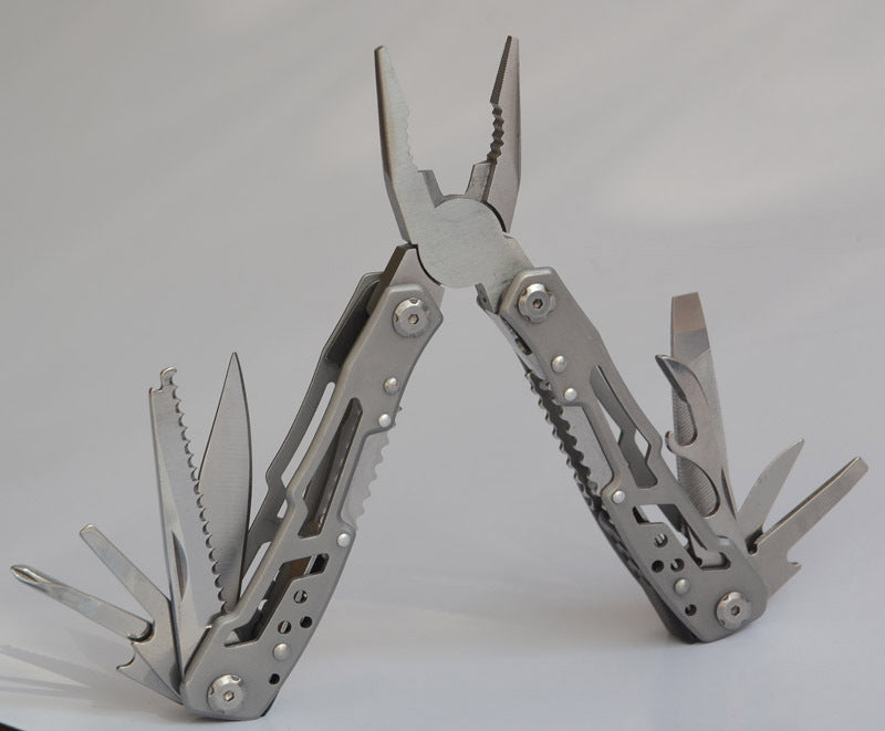 14-in-1 Multi-Tool Folding Pliers – 420 Steel EDC Pocket Tool Black & Silver Grey