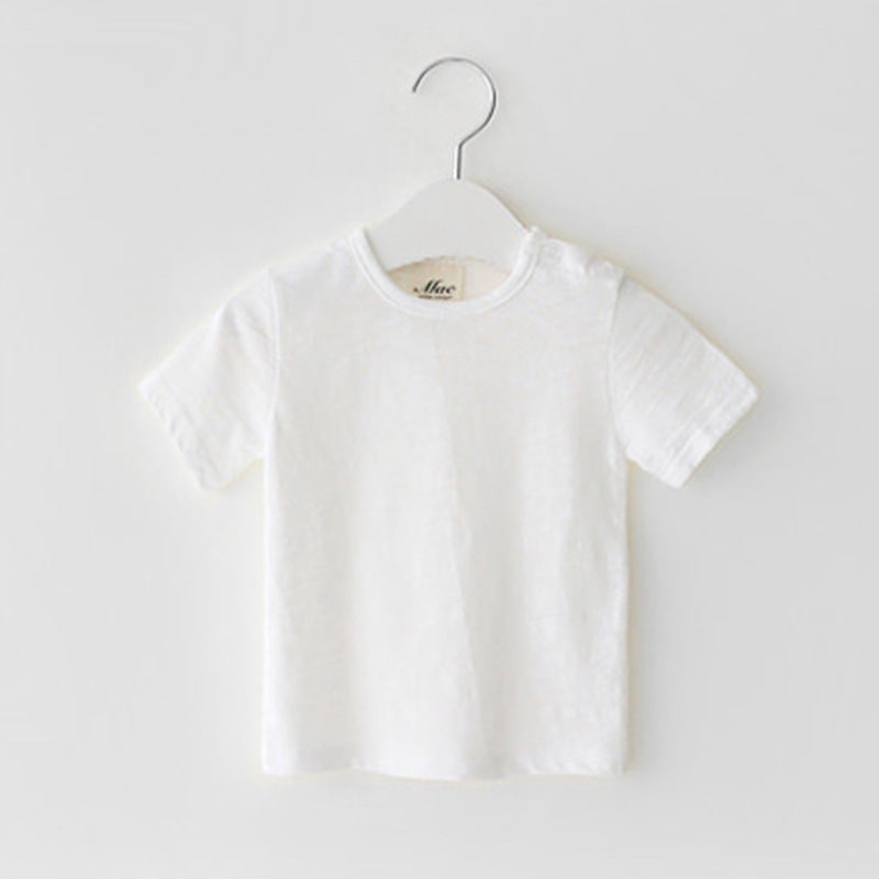 Baby Cotton Plain Short Sleeve T-Shirt – Soft Moisture-Wicking Top