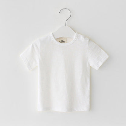 Baby Cotton Plain Short Sleeve T-Shirt – Soft Moisture-Wicking Top