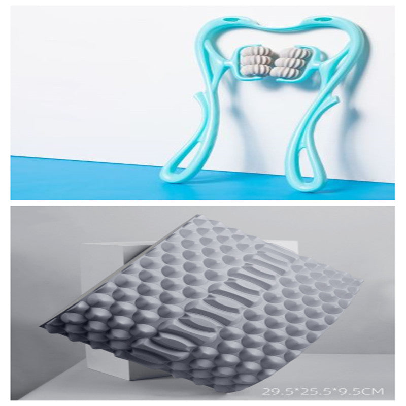 6-Roller Swan Neck Massager | Cervical Relief | Crystal Scraping Board
