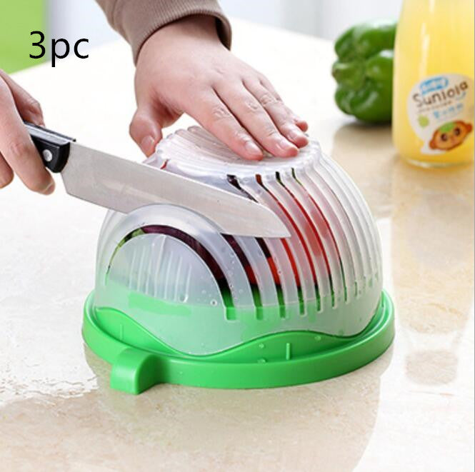 Salad Cutter Bowl — 2-in-1 Chopper, Drain Basket & Serving Bowl