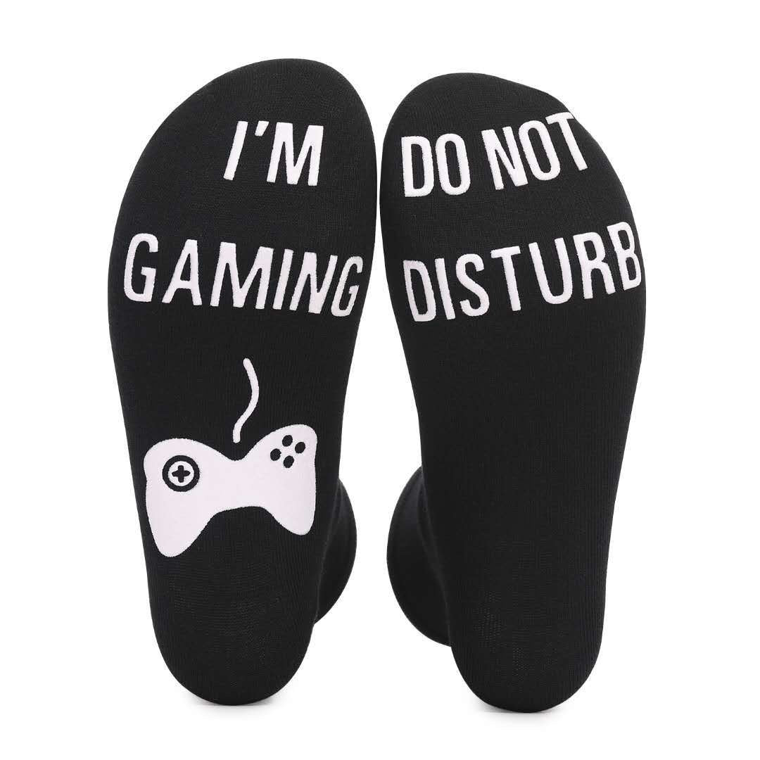 Men's Glow-in-the-Dark Letter Print Cotton Socks EU 44-49