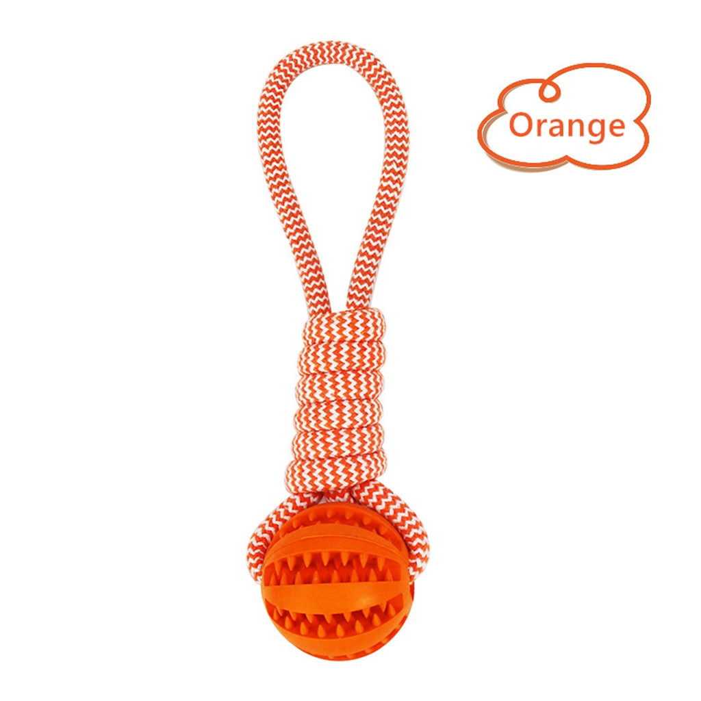 Dog Chew Toy Rubber Twist Ball & Rope – Bite-Resistant Teeth Cleaner