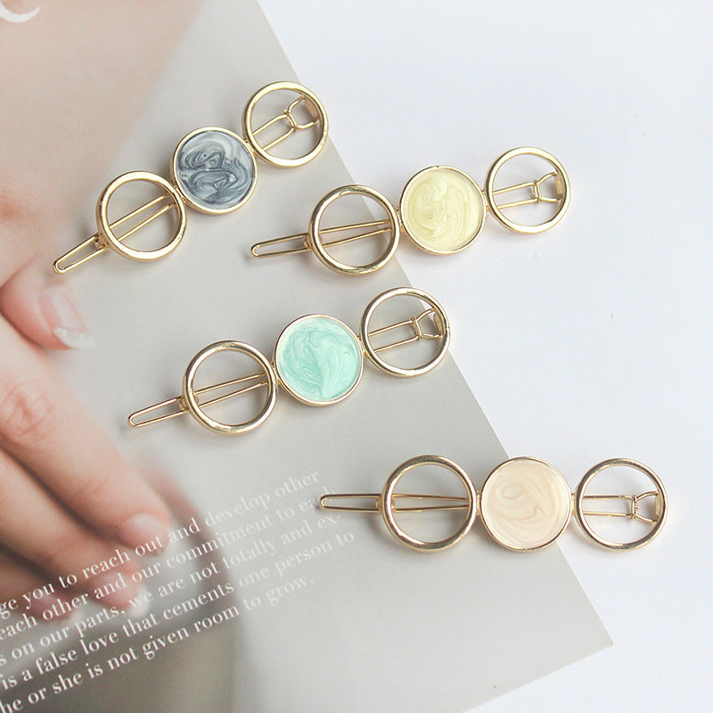 Geometric Opal Crystal Hairpin – Korean Style Silver-Plated | 4 Colours