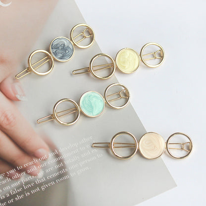 Geometric Opal Crystal Hairpin – Korean Style Silver-Plated | 4 Colours