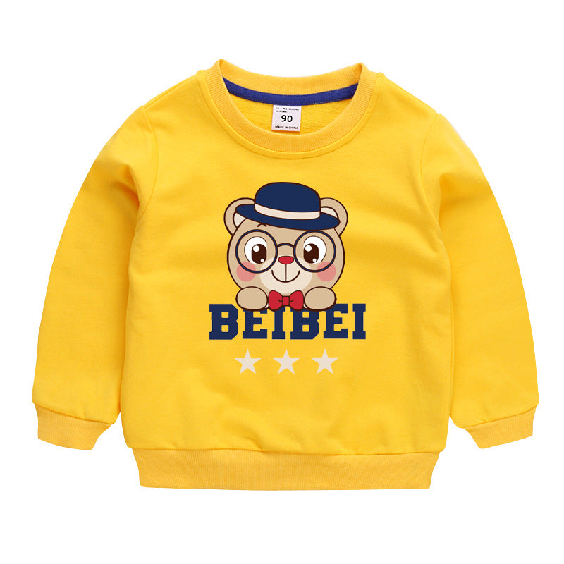 Children's Cartoon Cotton Pullover Sweatshirt | Boys Long Sleeve Top