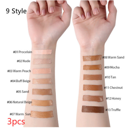 Oil-Control Liquid Foundation & Concealer – 13 Shades, Multi-Pack
